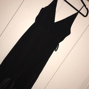 Black Hi-Lo Wrap Dress